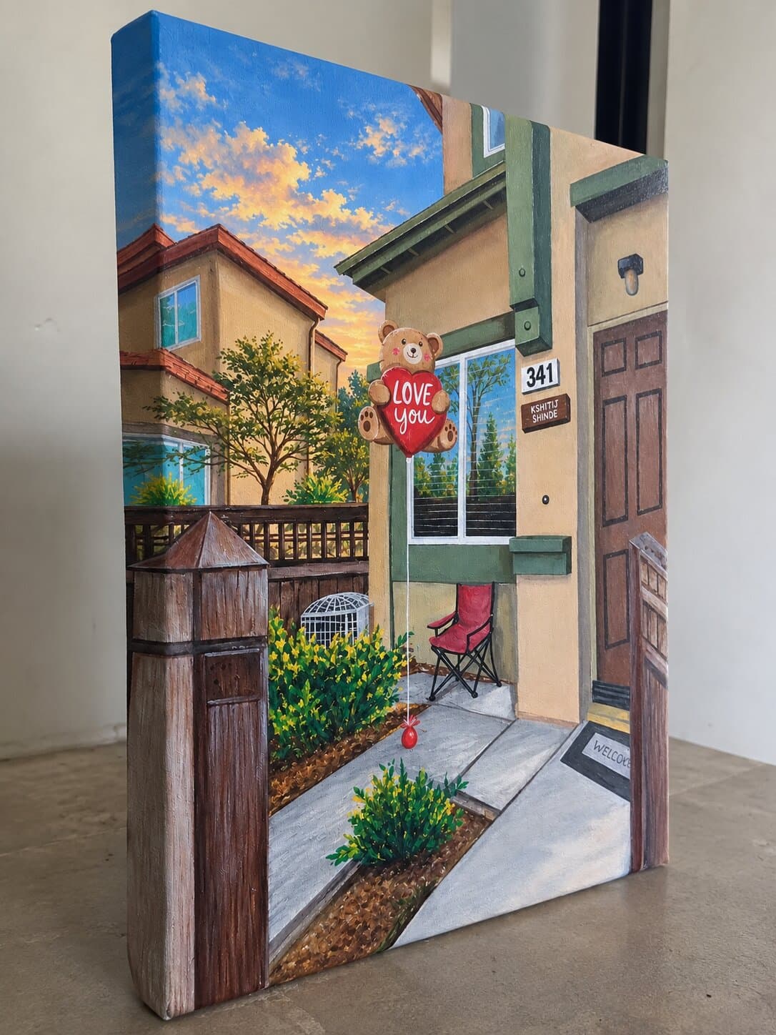 Custom House Portrait Acrylic Painting on Canvas